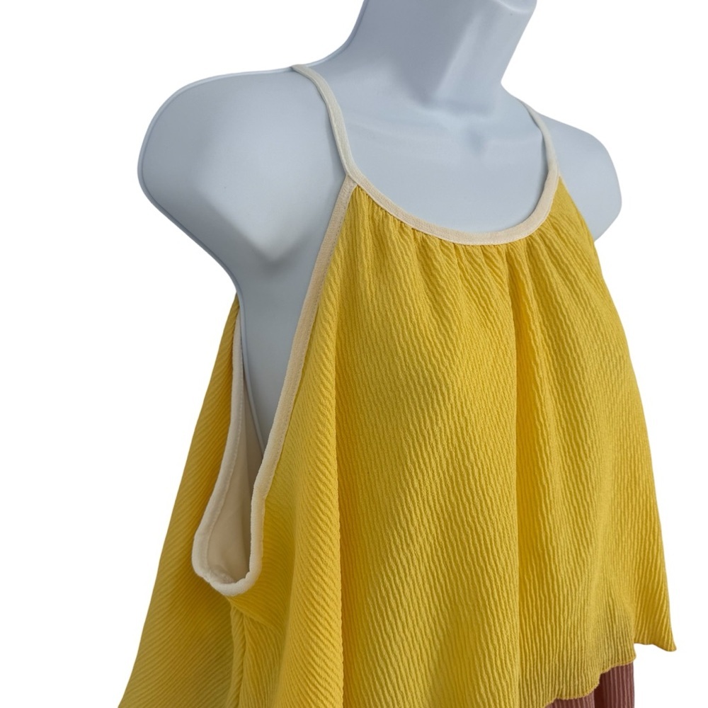 Haptics Multicolor Layered Piñata Festival Midi Halter Dress Size Medium Large - Picture 2 of 10